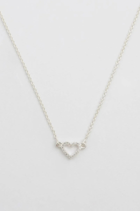 Snap Necklace Stone Heart, Silver & Crystal