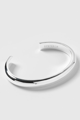 Bolded Bangle, Silver