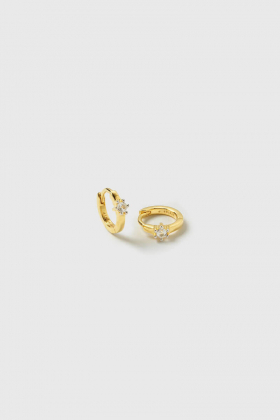 Mini Princess Hoop Earrings, Gold