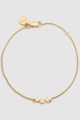 Snap Bracelet Triple Star Plain, Gold