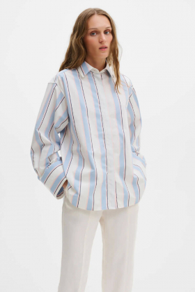 Classic Poplin Shirt, Sky Blue Stripe