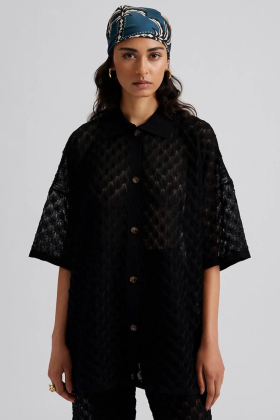 Moa Knitted Shirt, Black