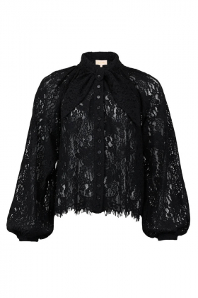 Lace Bow Blouse, Black