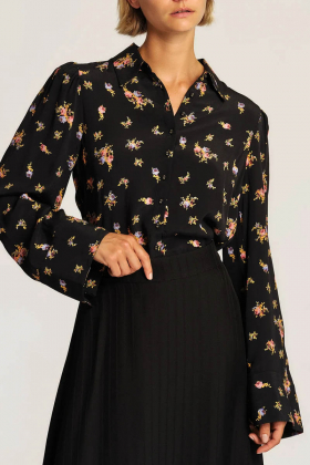 Viscose Blouse, Midnight Flowers