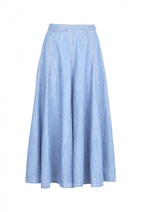 Denim Midi Skirt, Blue