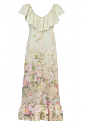 Viscose Flounce Dress, Growing Garden