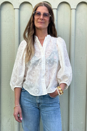 Checks Blouse, Off white