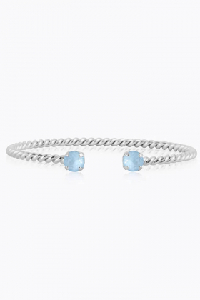 Mini twisted bracelet rhodium, Sky ignite