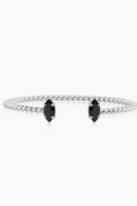 Petite navette bracelet Rhodium, Jet