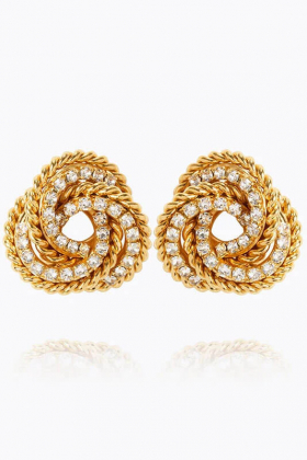 Juliette earrings gold,  Crystal