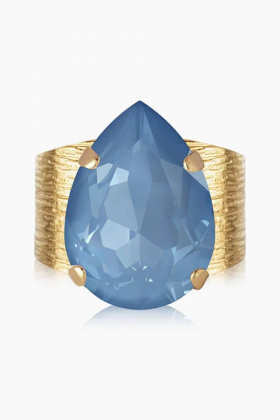 Classic Drop Ring Gold, Denim Ignite