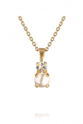 Girls love necklace gold, pearl/crystal
