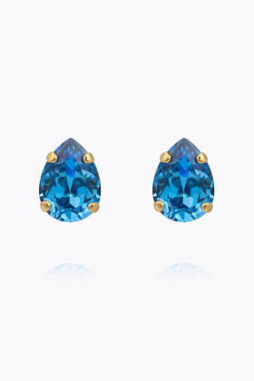 Amelia Stud Earrings, Gold & Ice Blue