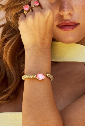 Classic Rope bracelet, Gold & Light Coral