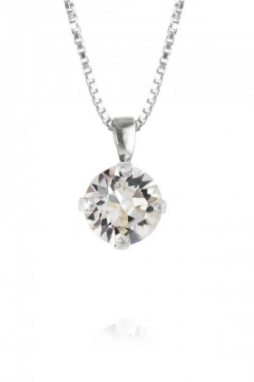 Natti Stud Necklace Rhodium, Crystal