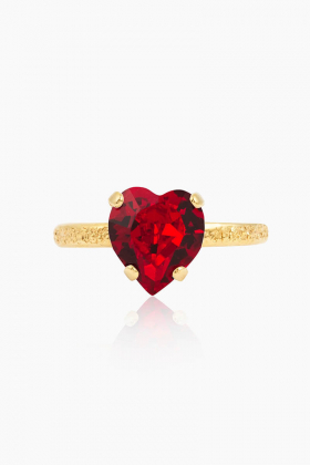 Heart Ring, Gold & Light Siam