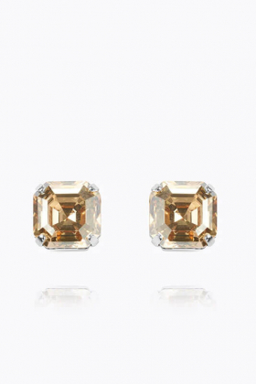 Eve Stud Earrings Rhodium, Golden Shadow
