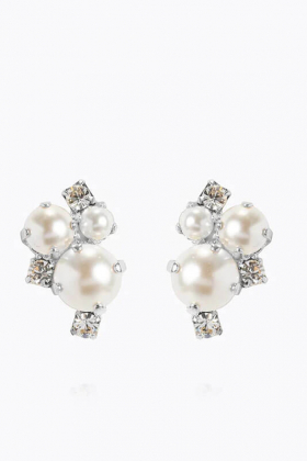 Molly Earrings Rhodium, Pearl & Crystal