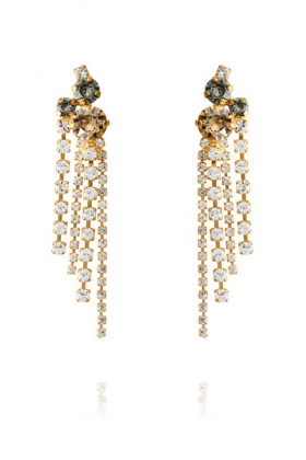 Amy Earrings, Gold & Black Golden Combo
