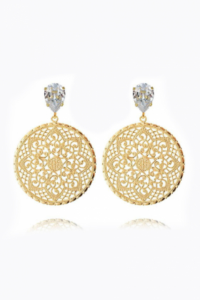 Alexandra Earrings, Gold & Crystal