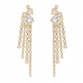 Amy Earrings, Gold & Crystal