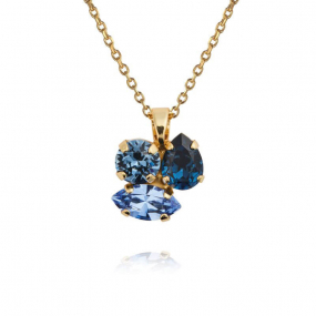Ana Necklace, Gold & Denim Blue Combo