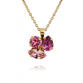 Ana Necklace, Gold & Dark Rose Combo