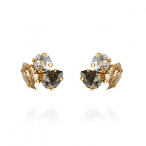 Ana Earrings, Gold & Black Golden Combo