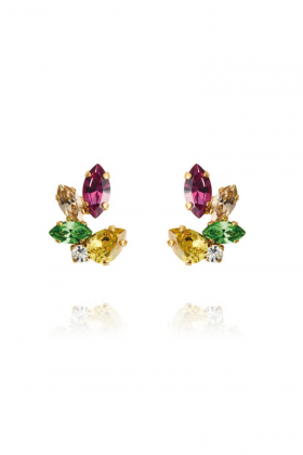 Clare Earrings, Gold & Autumn Bloom Combo