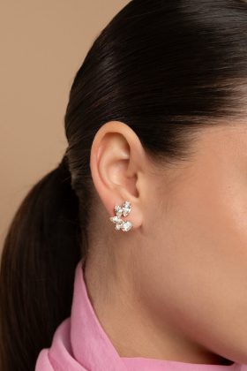 Clare Earrings, Gold & Crystal