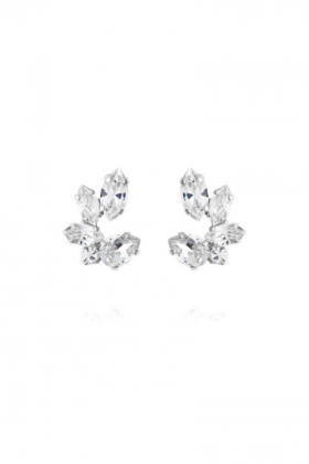 Clare Earrings, Rhodium & Crystal