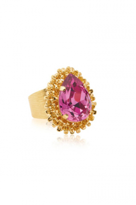 Classic Gemma Ring, Gold & Dark Rose