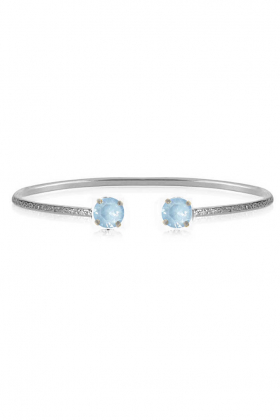 Classic Petite Bracelet, Rhodium & Sky Ignite