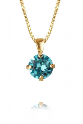 Classic Petite Necklace, Gold & Light Turquoise