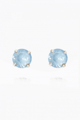 Classic Stud Earrings, Rhodium & Sky Ignite