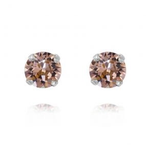 Classic Stud Earrings, Rhodium & Vintage Rose