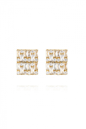Evelyne Earrings, Gold & Crystal