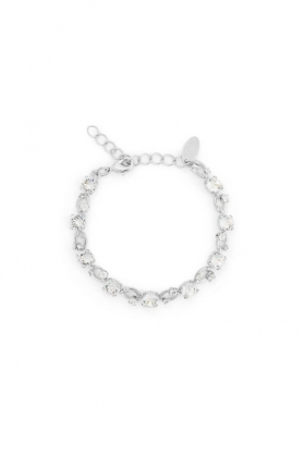 Fay Bracelet, Rhodium & Crystal