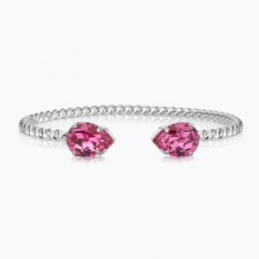Mini Drop Bracelet, Rhodium & Dark Rose