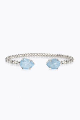 Mini Drop Bracelet, Rhodium & Sky Ignite
