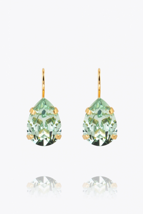 Mini Drop Clasp Earrings, Gold & Chrysolite