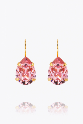 Mini Drop Clasp Earrings, Gold & Light Rose