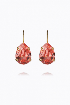 Mini Drop Clasp Earrings, Gold & Rose Peach