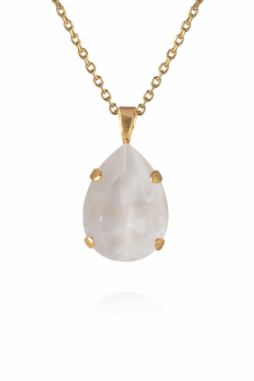 Mini Drop Necklace, Gold & Electric White