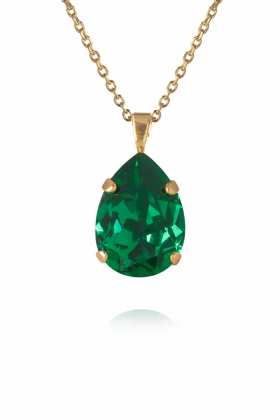 Mini Drop Necklace, Gold & Majestic Green