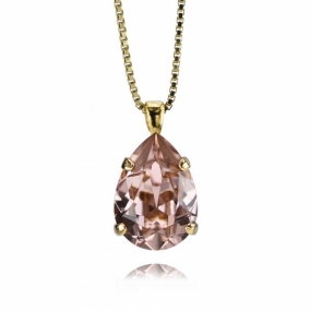 Mini Drop Necklace, Gold & Vintage Rose