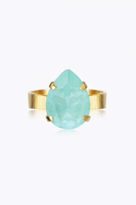 Mini Drop Ring, Gold & Soft Mint