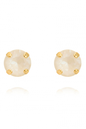 Mini Stud Earrings, Gold & Linen Ignite