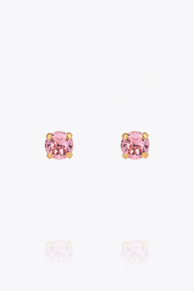 Mini Stud Earrings, Gold & Light Rose