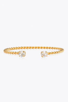 Mini Twisted Bracelet, Gold & Crystal